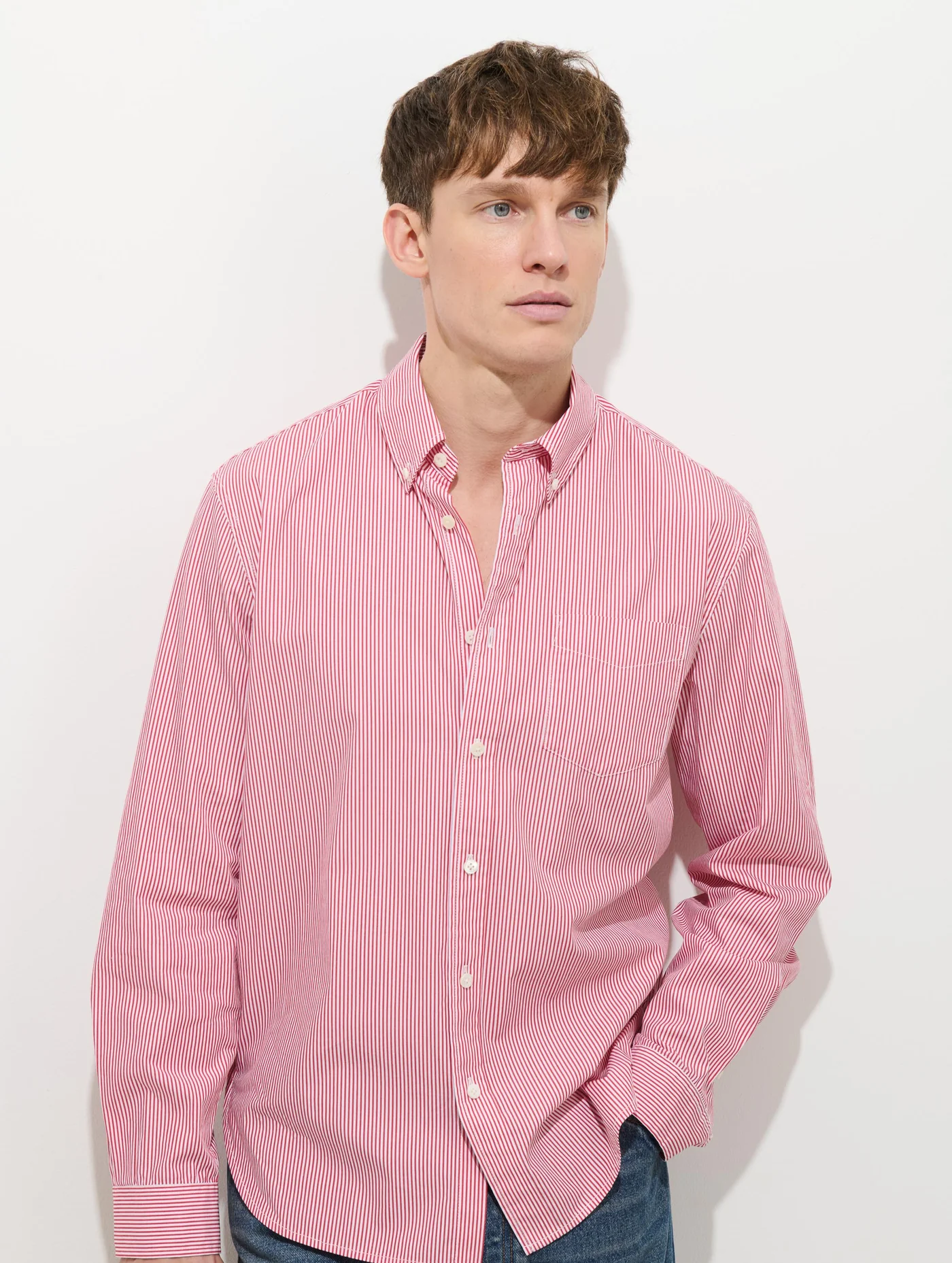 Mill Striped Shirt In Cotton Poplin from Alexmill