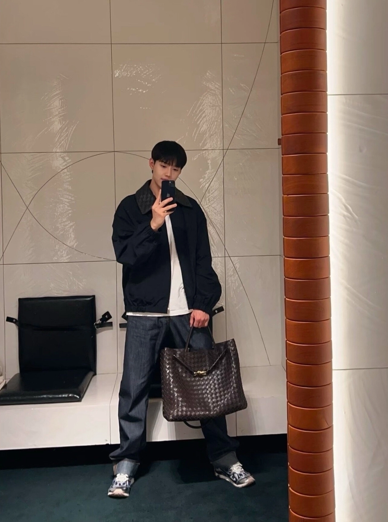 Navy Urban Contrast Trim Jacket | RM - BTS - Fashion Chingu