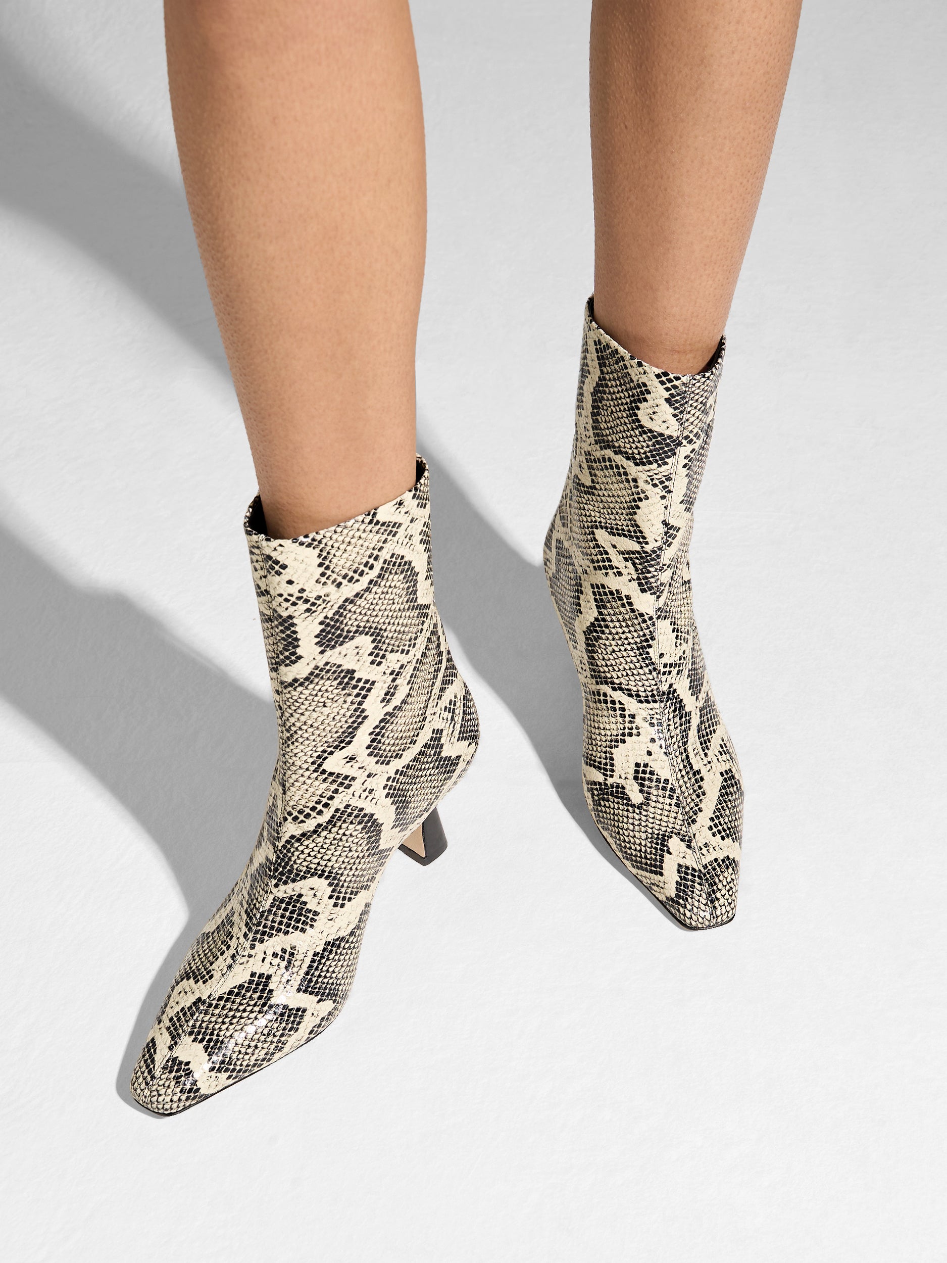 Elina Leather Ankle Boots | Creamy Snake from aeyde