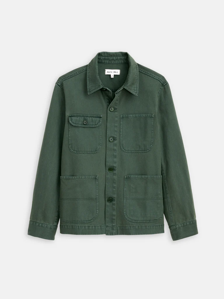 Garment Dyed Work Jacket In Recycled Denim from Alexmill