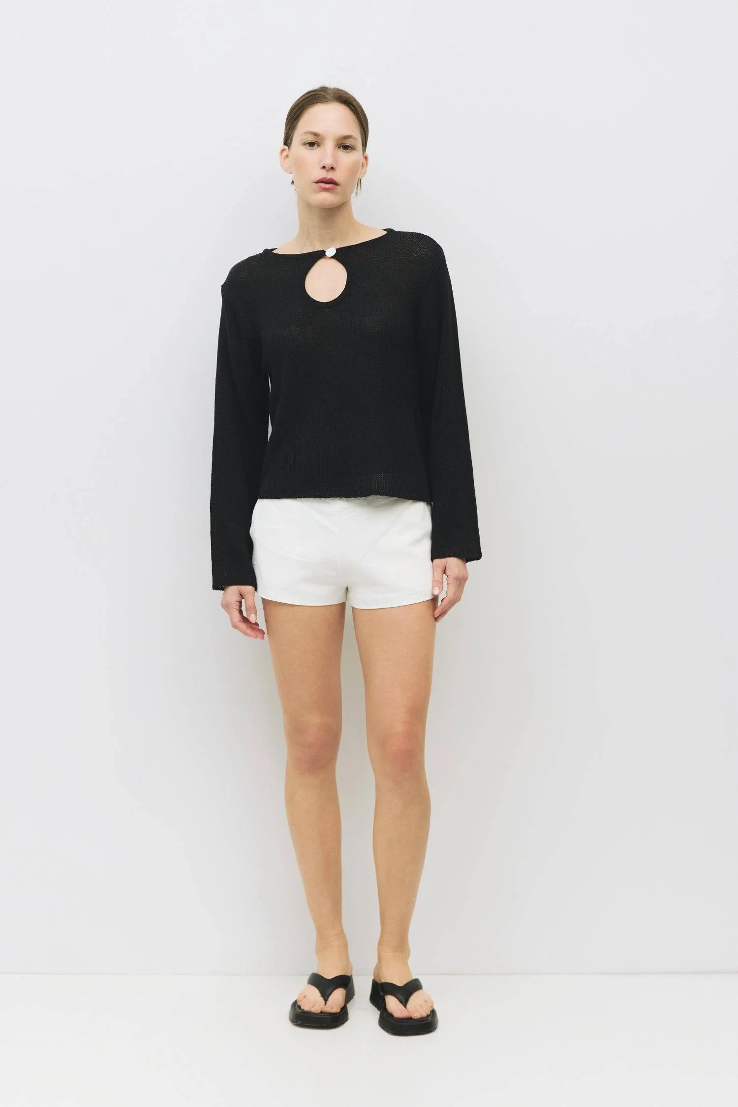 The Tala Sweater | Knit Sweater with Keyhole Neckline from All Row