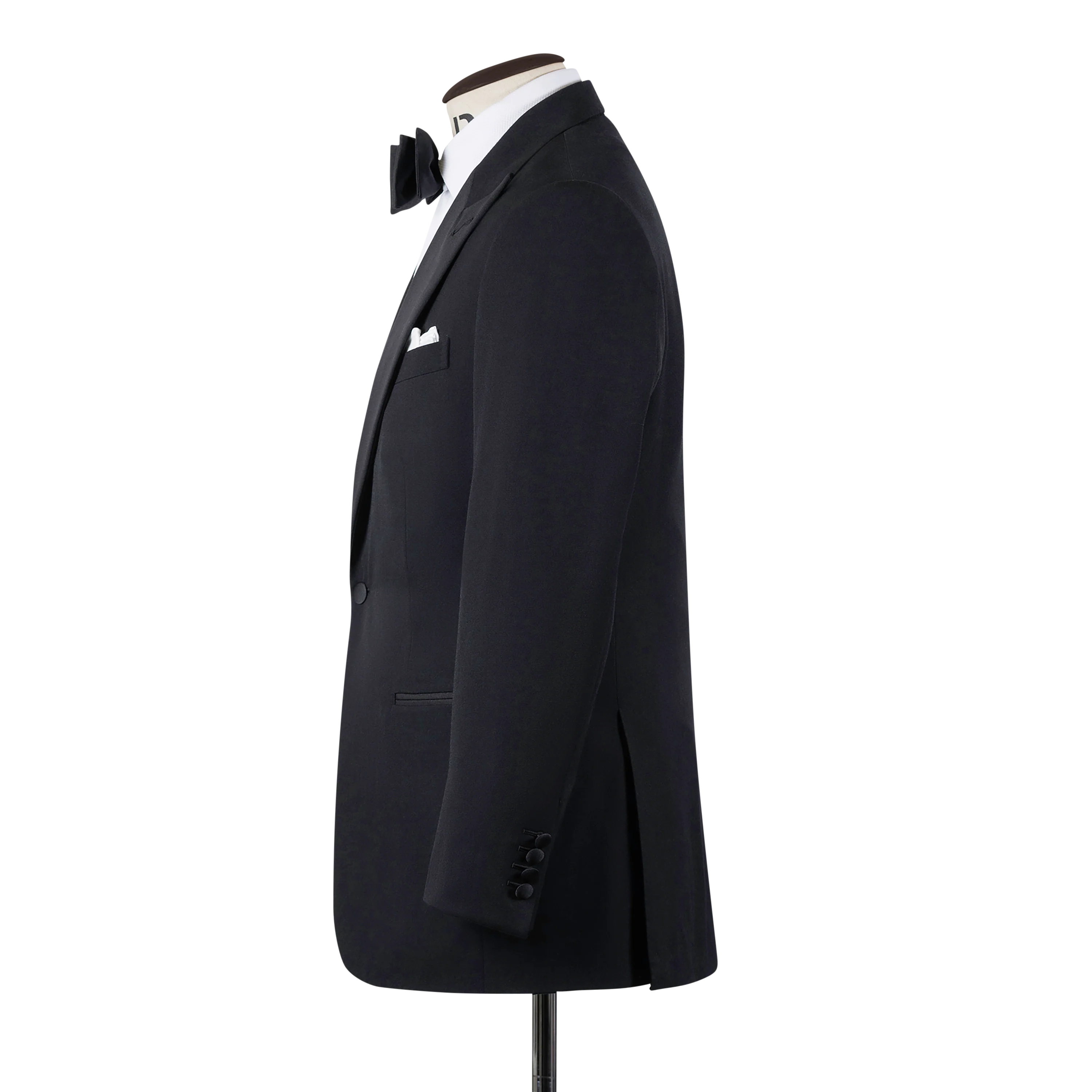 Peak Lapel Dinner Suit in Black Barathea from Cadandthedandy