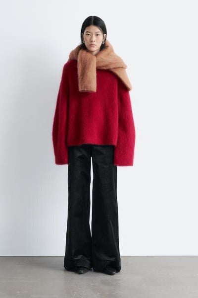 Brushed Mohair-Blend Sweater