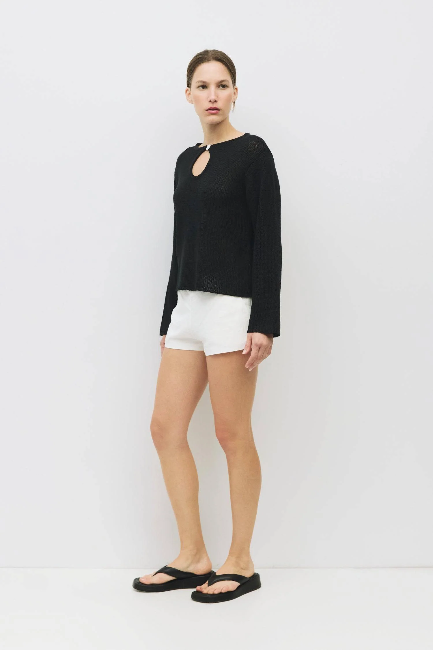 The Tala Sweater | Knit Sweater with Keyhole Neckline from All Row