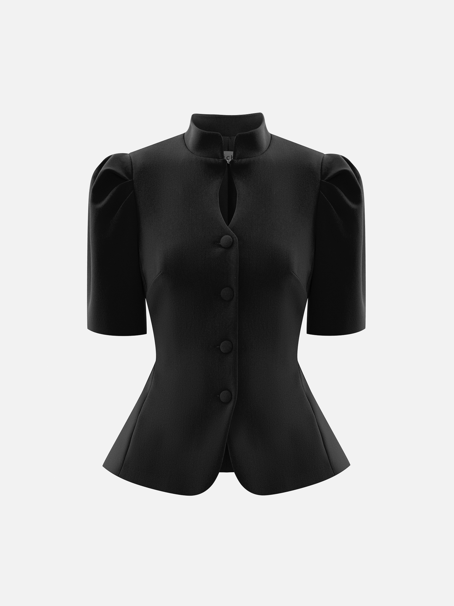 Однобортный жакет с воротником-стойкой и короткими рукавами :: LICHI - Online fashion store from Lichi