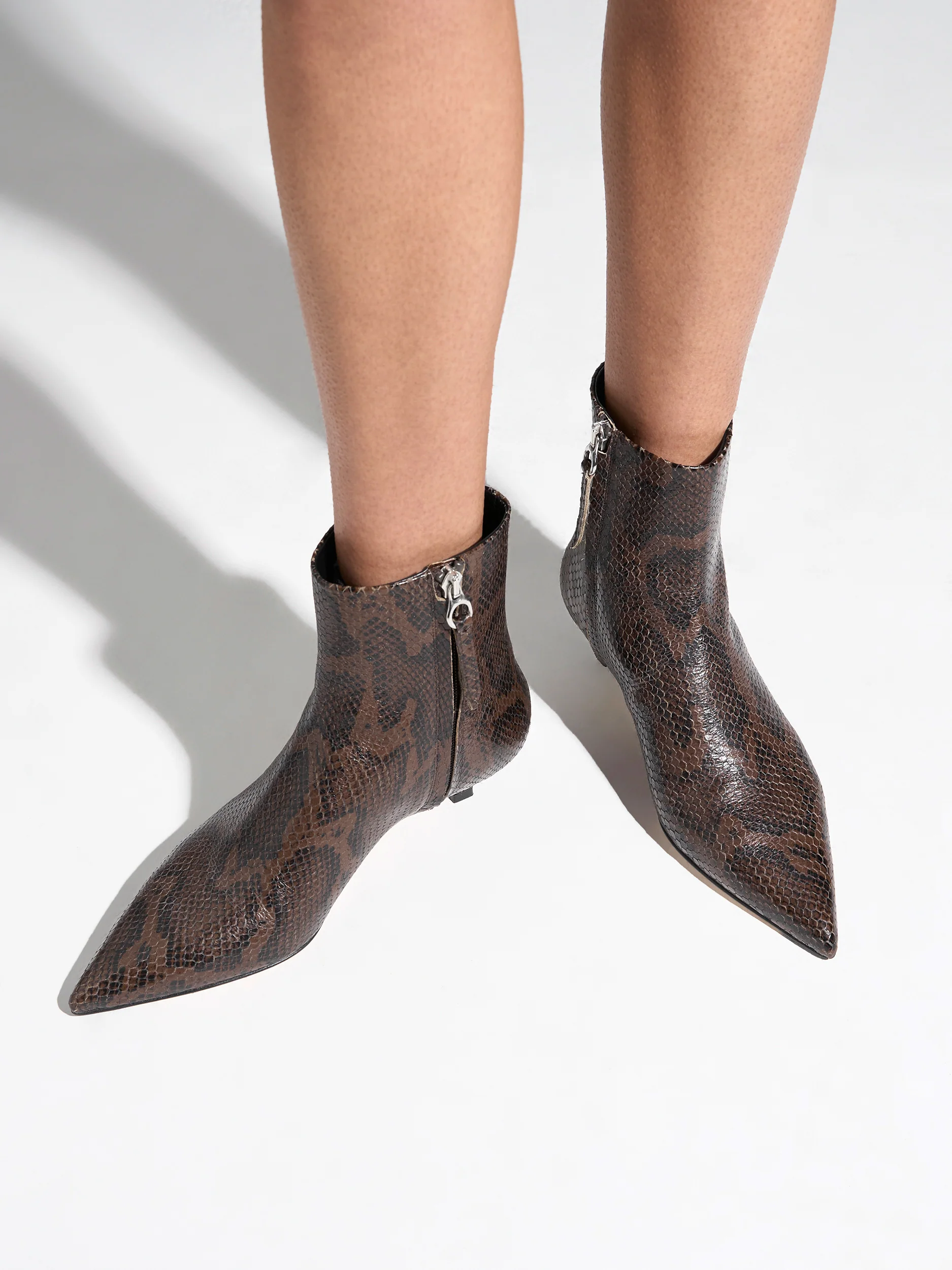Sofie Leather Ankle Boots | Moka Snake from AEYDE