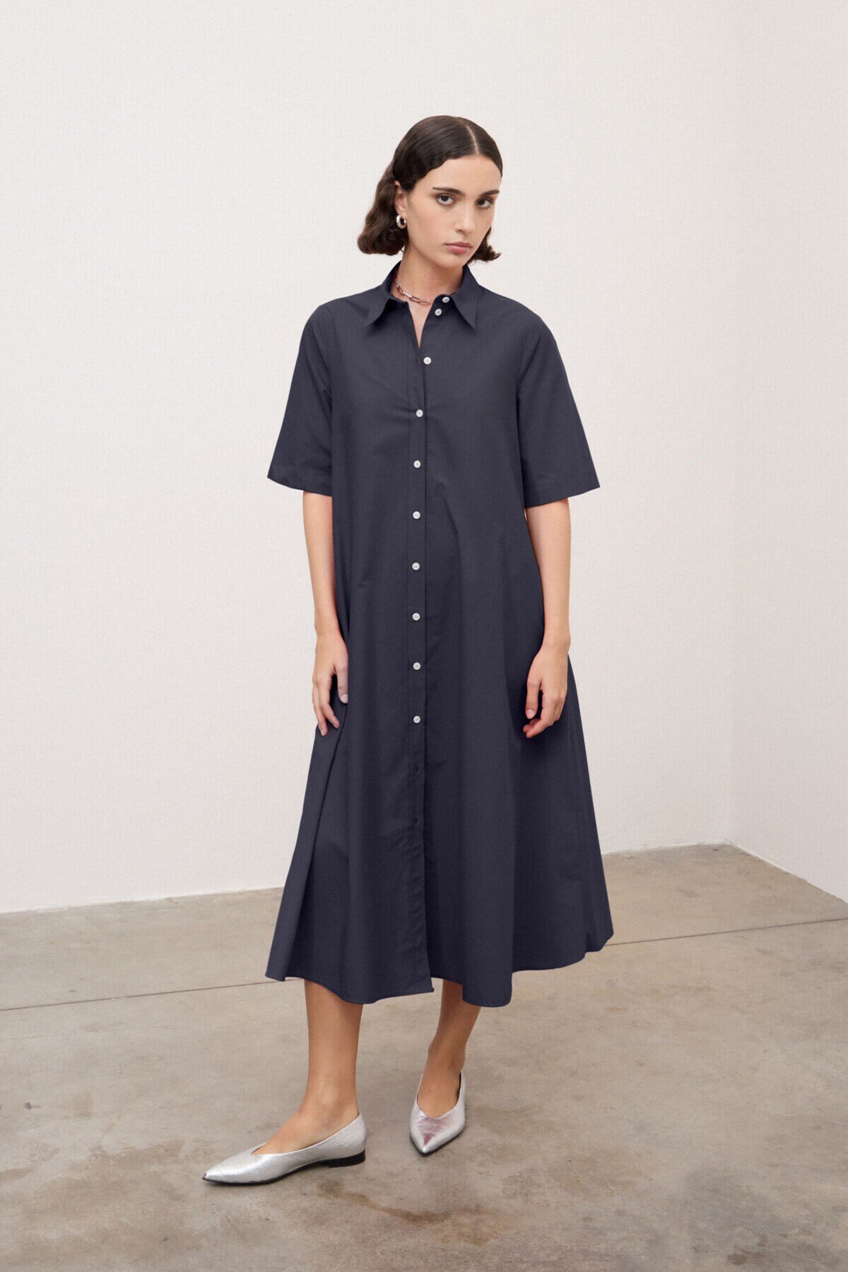 Poplin shirt dress