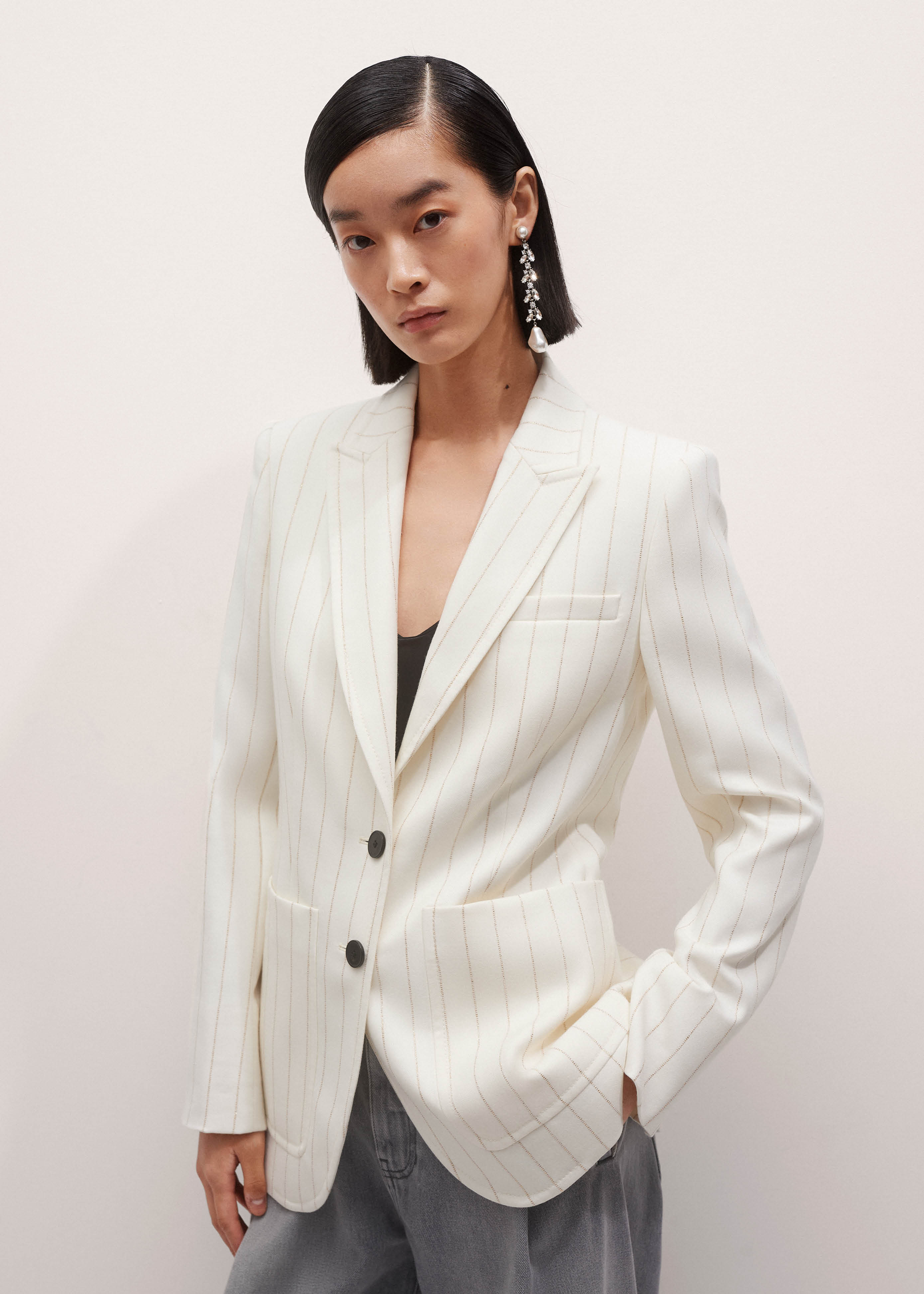 Women's Ivory Evening Contour Blazer | ME+EM