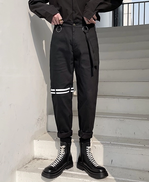 Black Pants With Knee Strap | Taehyung - BTS - Fashion Chingu from Fashionchingu