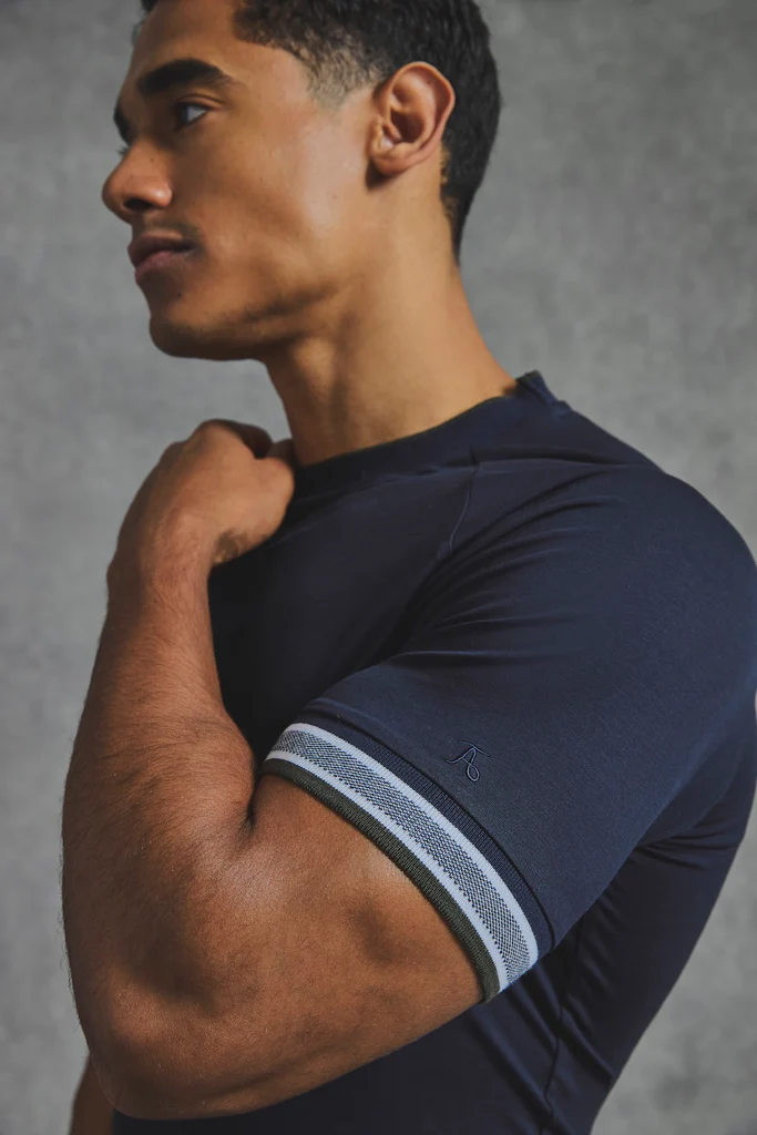 Tipped T-Shirt in Navy from TAILORED ATHLETE