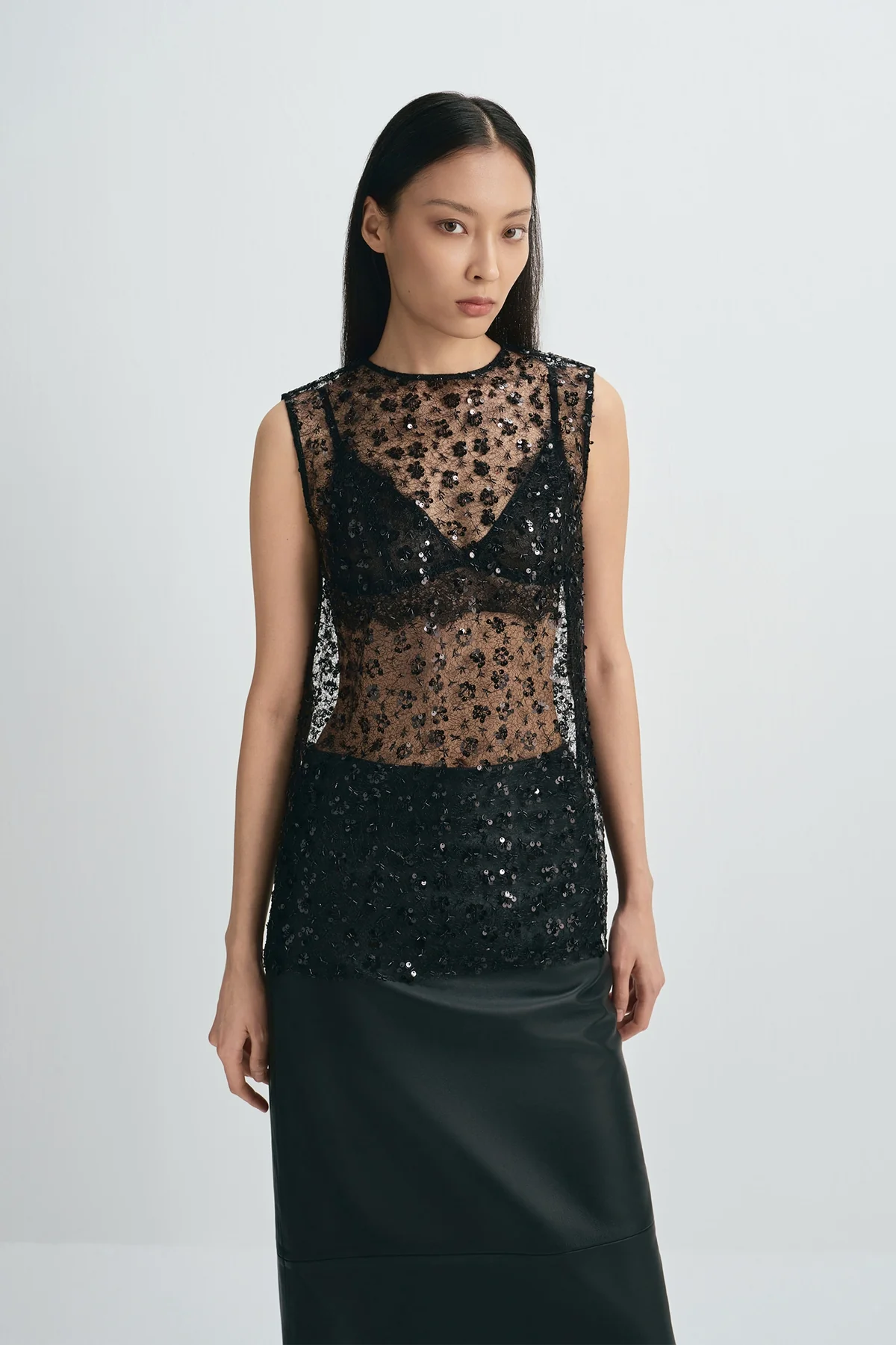 Ananya Beaded Lace Top | Sheer Evening Wear from KYS Rue Sophie