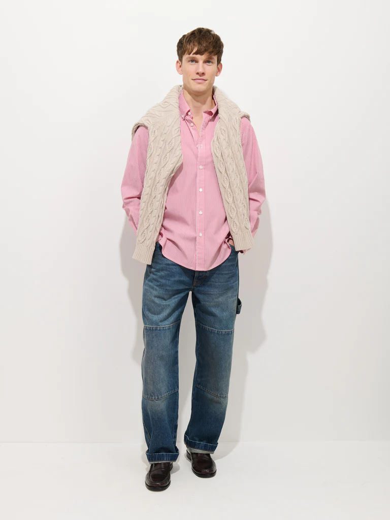 Mill Striped Shirt In Cotton Poplin from Alexmill