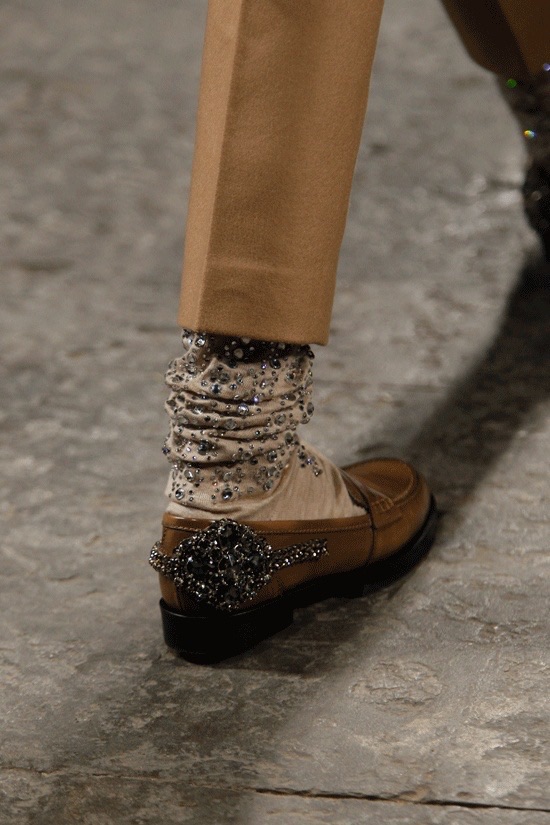 Embellished Statement Socks with Loafers