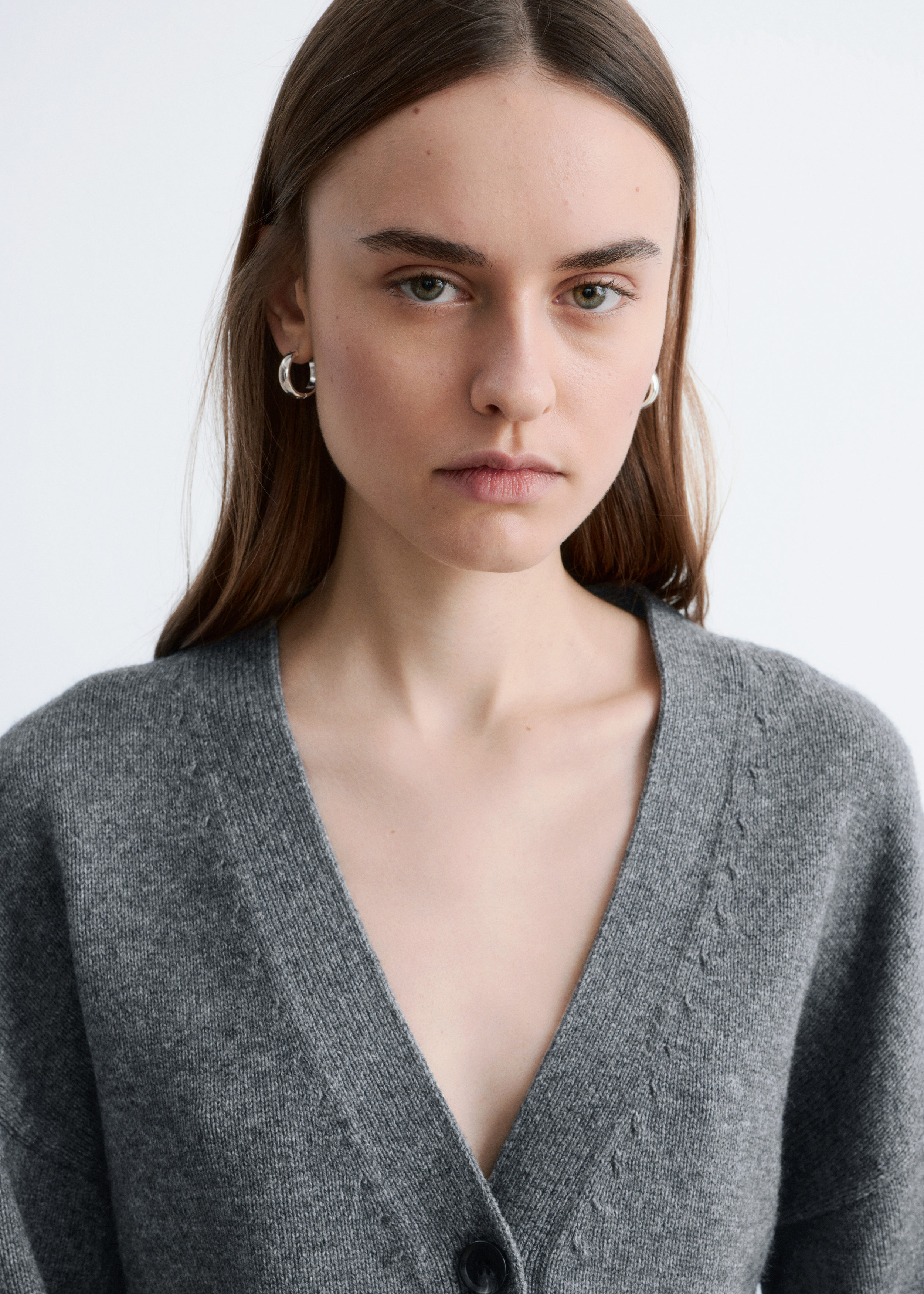 Tapered Knit Cardigan - Dark Grey - & Other Stories GB from & Other Stories