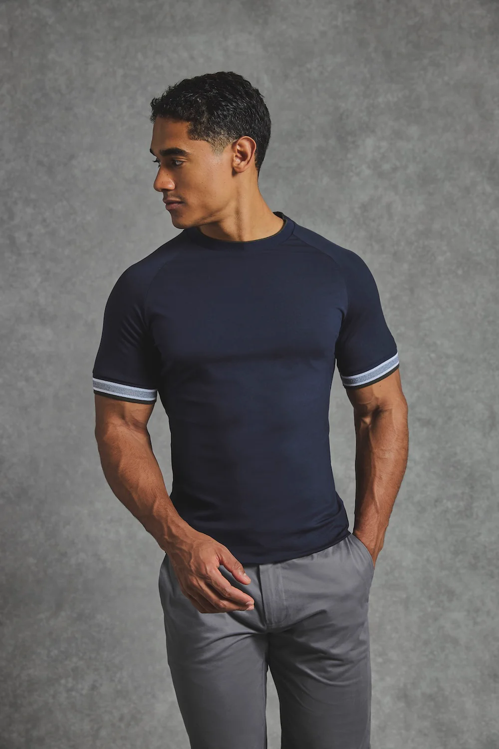 Tipped T-Shirt in Navy from TAILORED ATHLETE