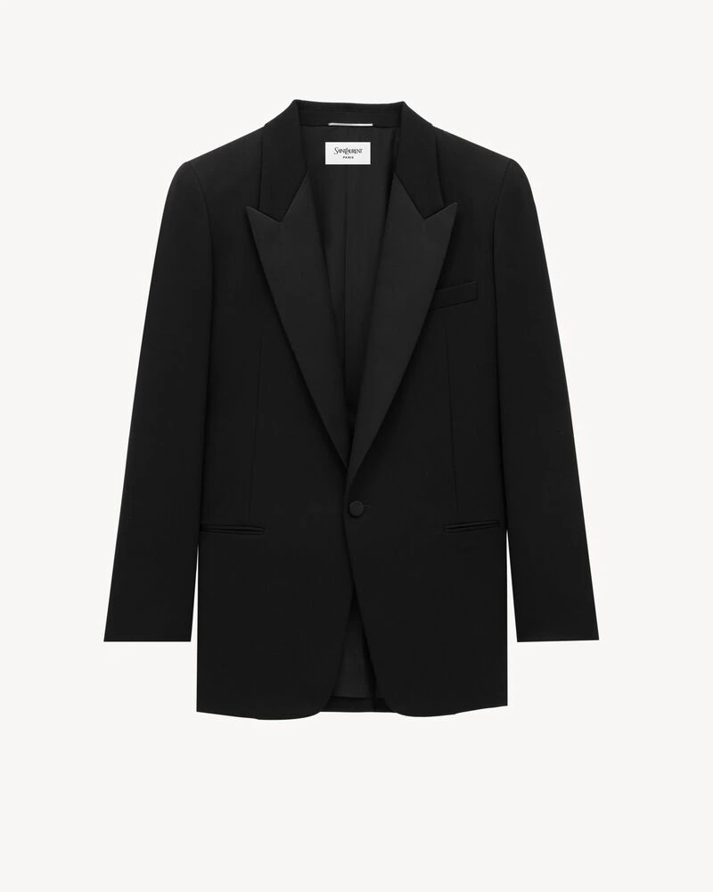 single-breasted tuxedo jacket in grain de poudre in Black | Saint Laurent | YSL EN-GB from Yves Saint Laurent