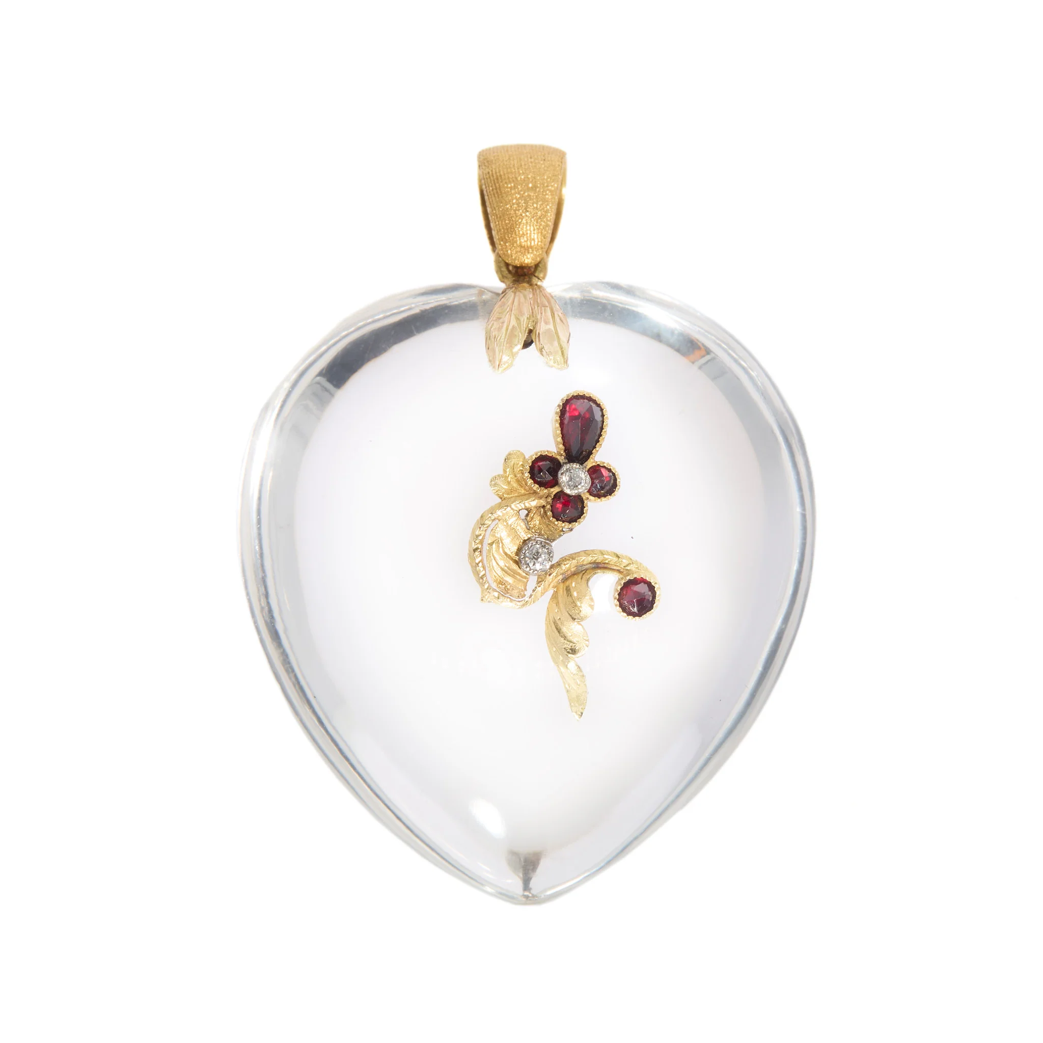 Victorian Rock Crystal Heart Pendant