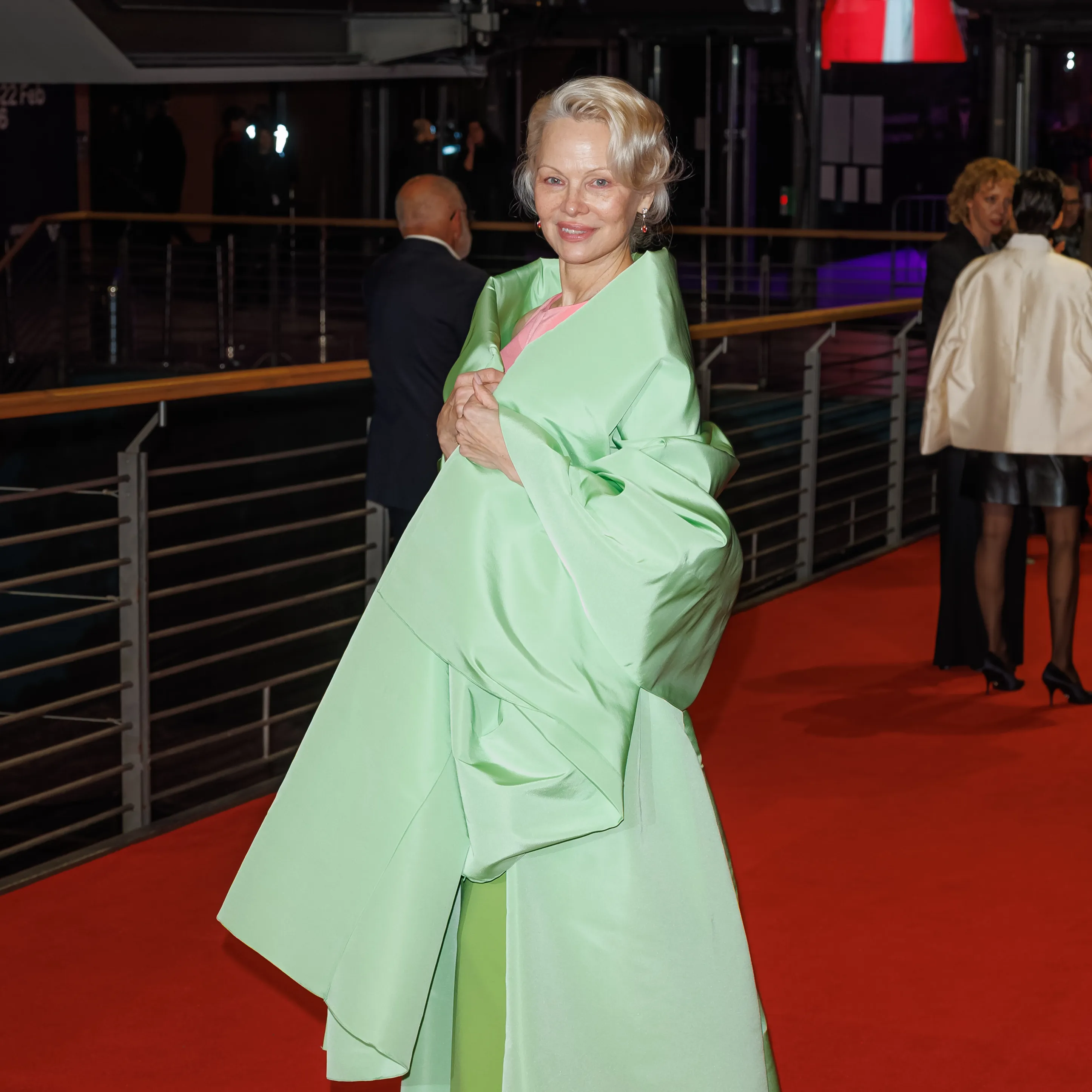 british vogue pamela anderson red carpet green - Google Search