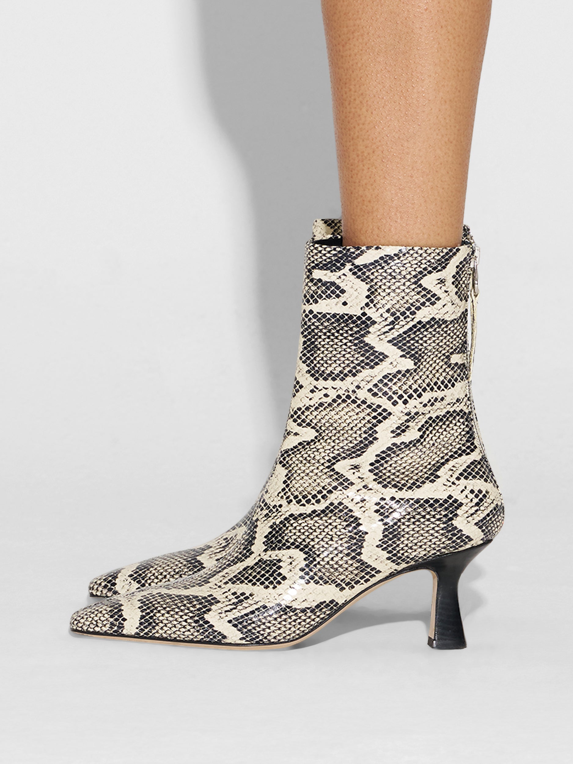 Elina Leather Ankle Boots | Creamy Snake from aeyde